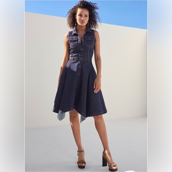 Denim Sleeveless Dress - Picture 1 of 16